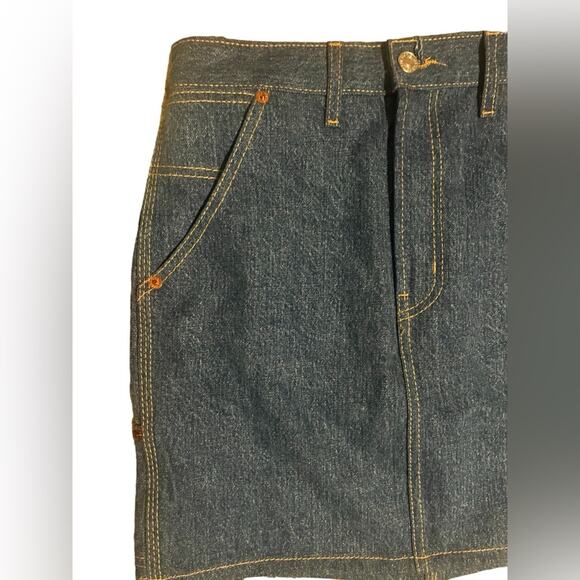 Re/Done Denim Retro Vintage Vibe Mini Skirt Womens Size 26 NWOT Preppy Minimal - Picture 3 of 8